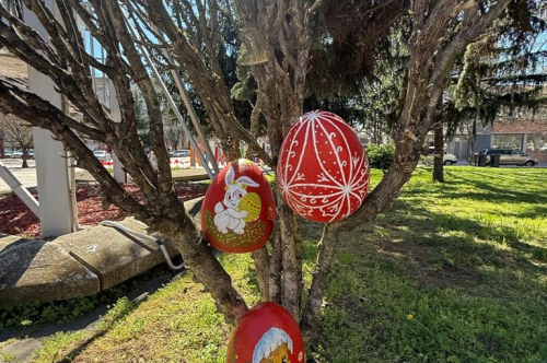 ВЕЛИКДЕНСКА УКРАСА И ПРОЛЕТНИ ЦВЕТЯ ГРЕЙНАХА В ЦЕНТЪРА НА ГРАДА